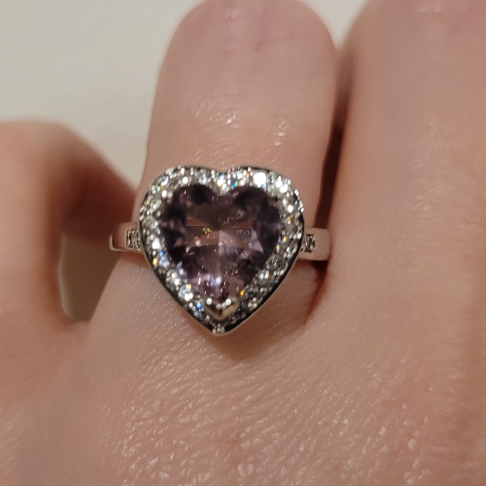 Pink heart shaped ring